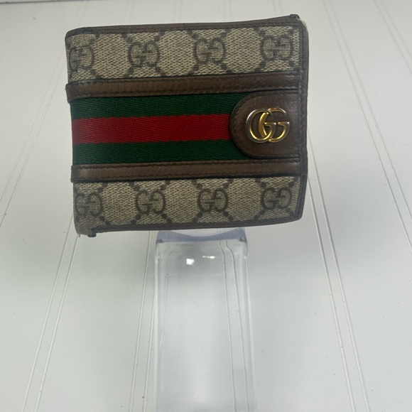 Gucci Ebony Horsebit Green and Red Webbed Unisex Wallet - Picture 5 of 15